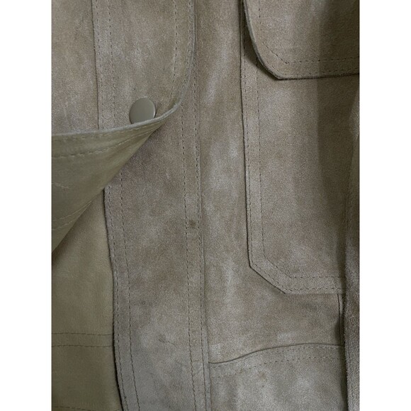 Vintage Express World Brand Tan Leather Belted Coat Womens Small Pockets - Picture 4 of 11